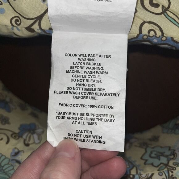 My Brest Friend Original Nursing Pillow for Breastfeeding, Yellow & Blue Paisley - Picture 8 of 10